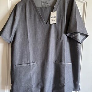 Figs Yola High Waisted Scrub Set Gray NWT